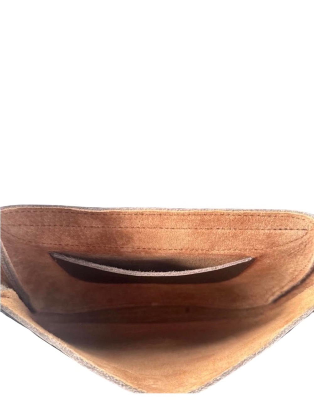 Vintage Boho Upcycled Louis Vuitton Brown Monogram Crossbody Bag - Picture 4 of 6